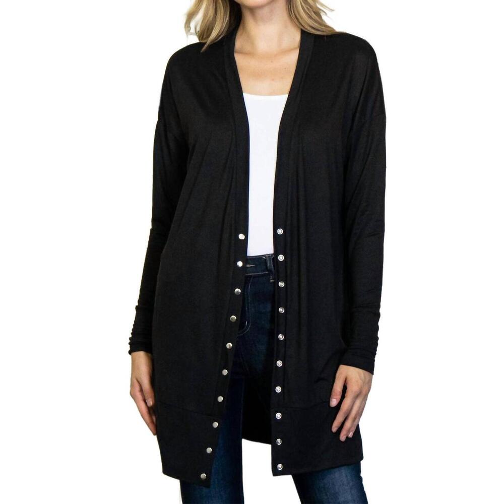 NEW ELLIS snap cardigan in black